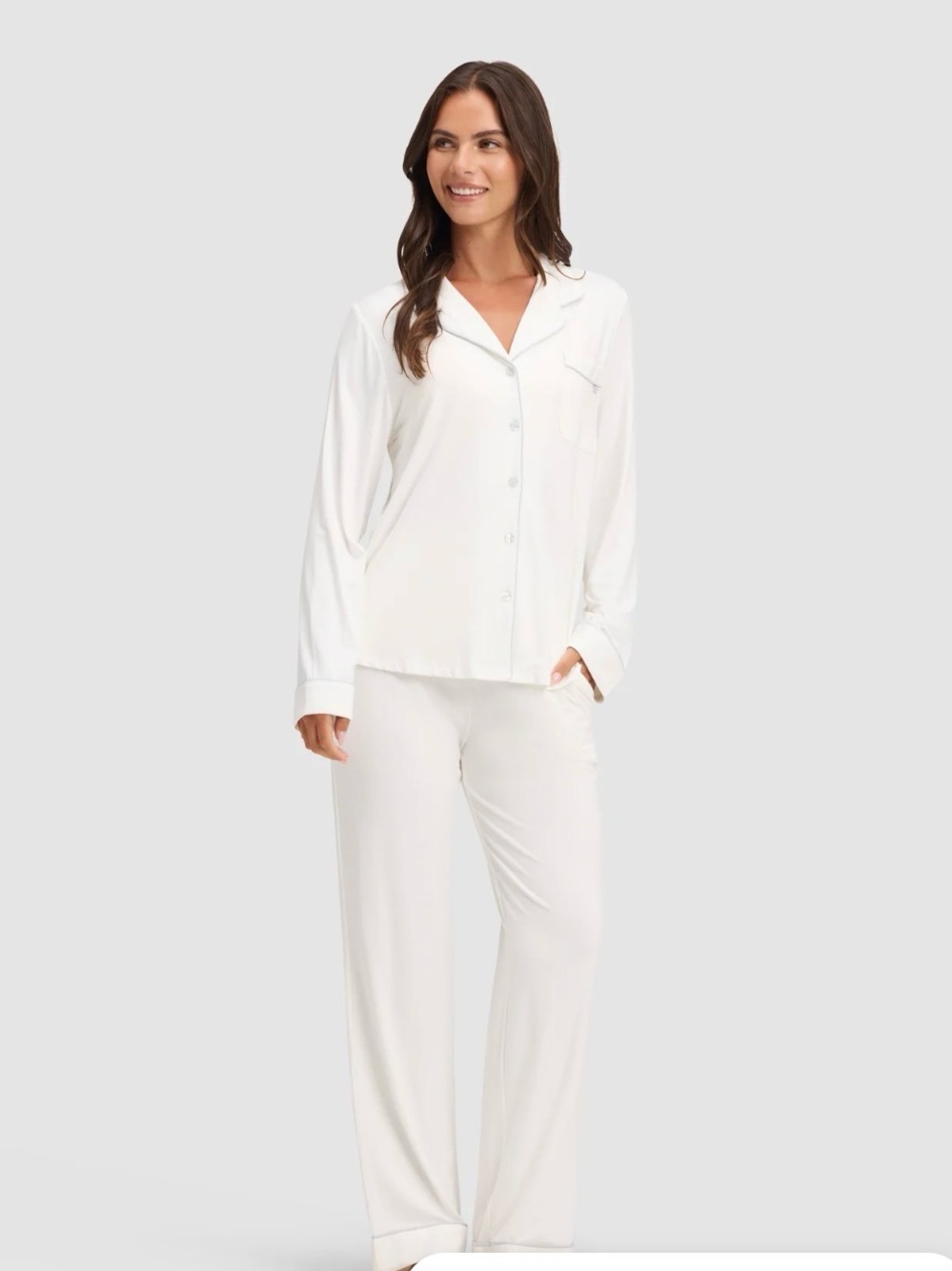 Cozy Earth Bamboo Stretch Long-Sleeve Pajama Set